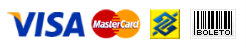 Visa, Mastercard, Transferência bancária, Boleto bancário